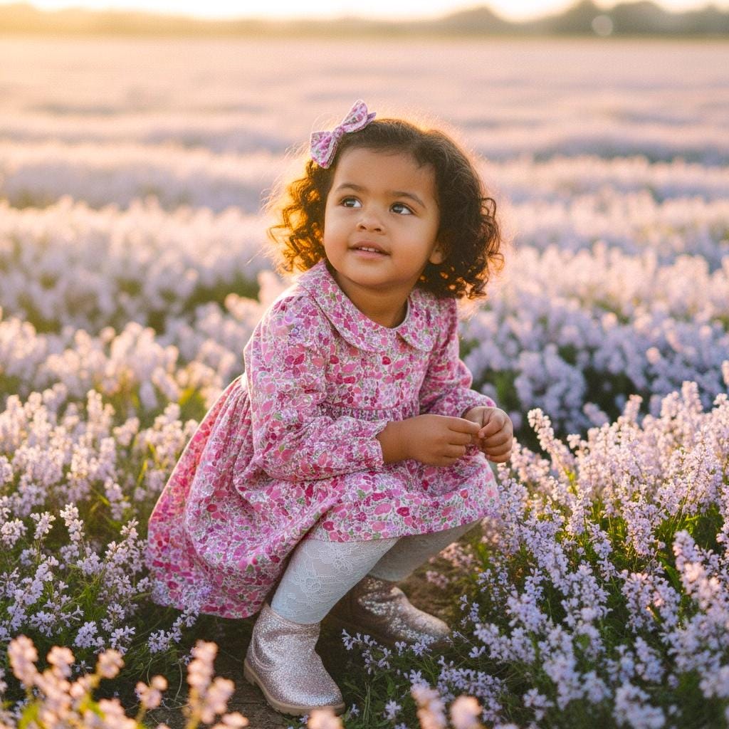 Liberty London Long Sleeves Floral Print Dress, Peter Pan Collar Cotton Tana Lawn Dress