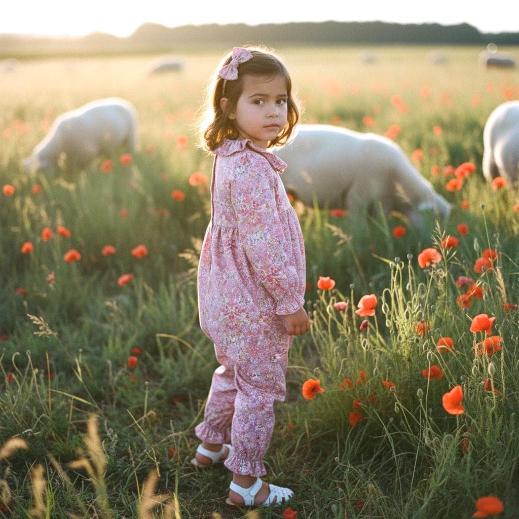 Long Sleeve Liberty London Strawberry Thief Baby Overalls: Cotton Dungarees, Ruffle Pierrot Collar