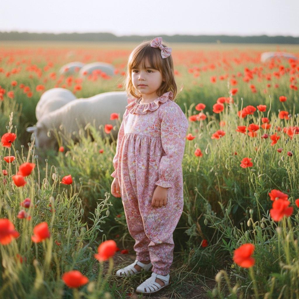 Long Sleeve Liberty London Strawberry Thief Baby Overalls: Cotton Dungarees, Ruffle Pierrot Collar