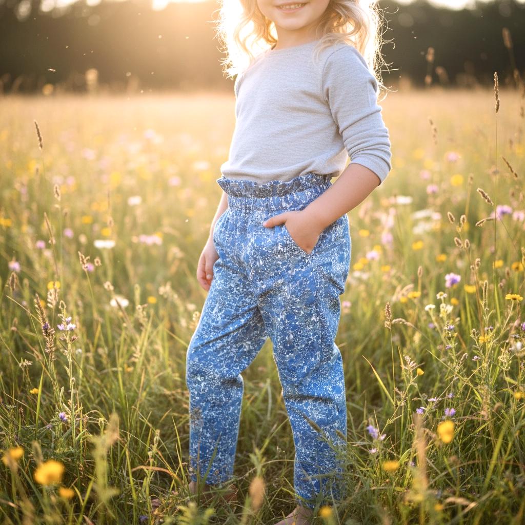 Liberty Print Fabric Girl Pants: Ditsy Floral Print, Cotton Tana Lawn Trousers