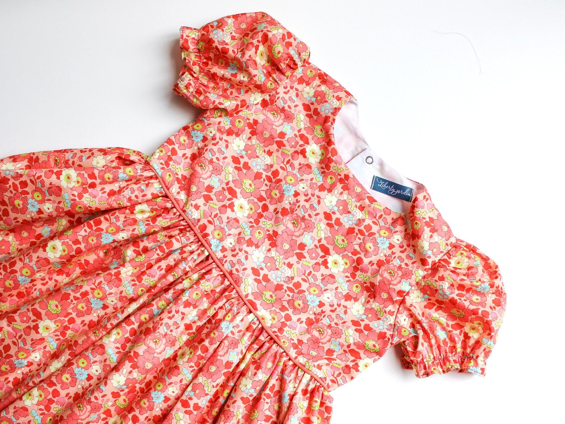 Balloon Sleeves Liberty London Flower Girl Dress: Ditsy Floral Print, Botanical Cotton Flower