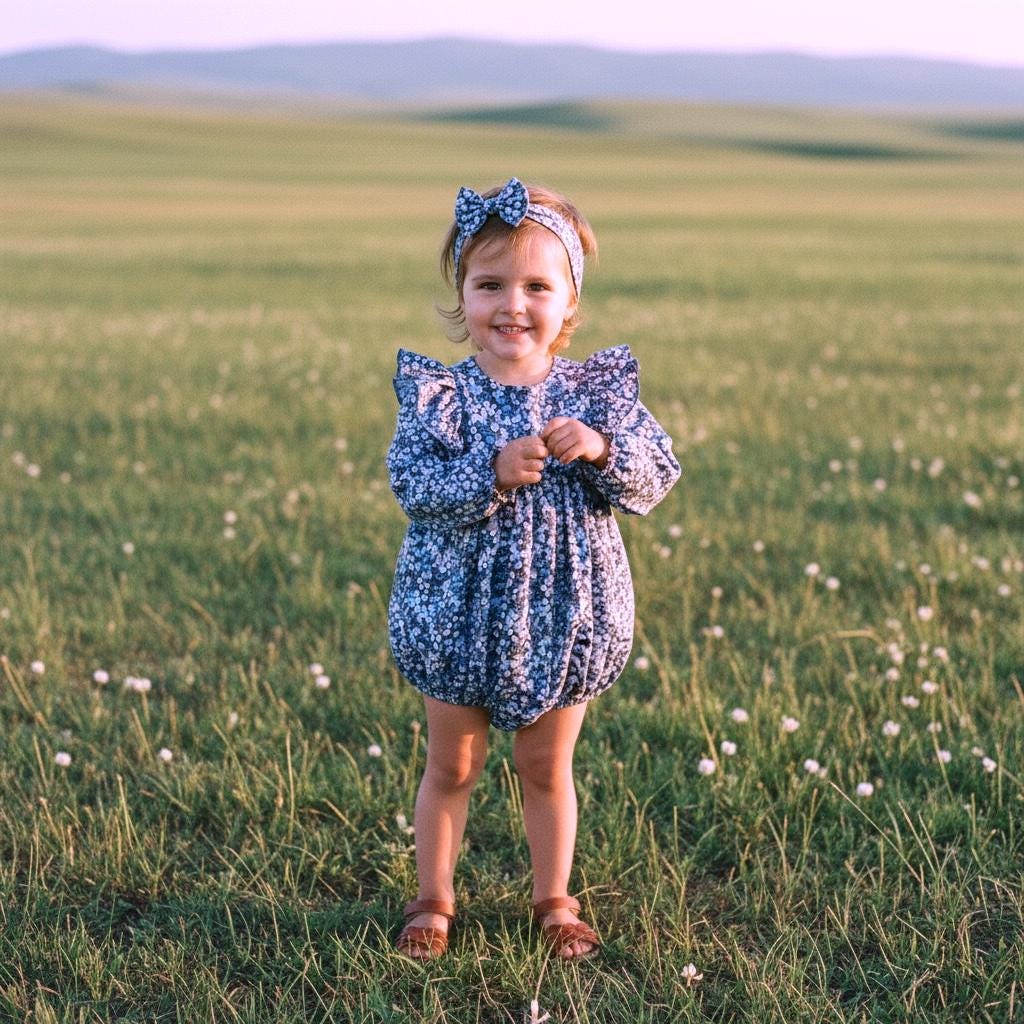 Long Sleeve Ruffle Liberty London Baby Bubble Playsuit Romper