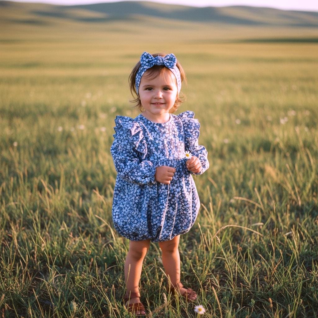 Long Sleeve Ruffle Liberty London Baby Bubble Playsuit Romper