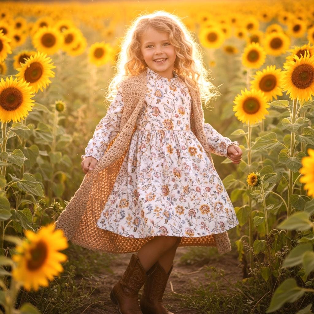 Liberty London Long-sleeved Ruffle-collared Dress, Handmade Floral-Print Children Clothing, Sustainable Eco-friendly Ethical Cotton Outfit