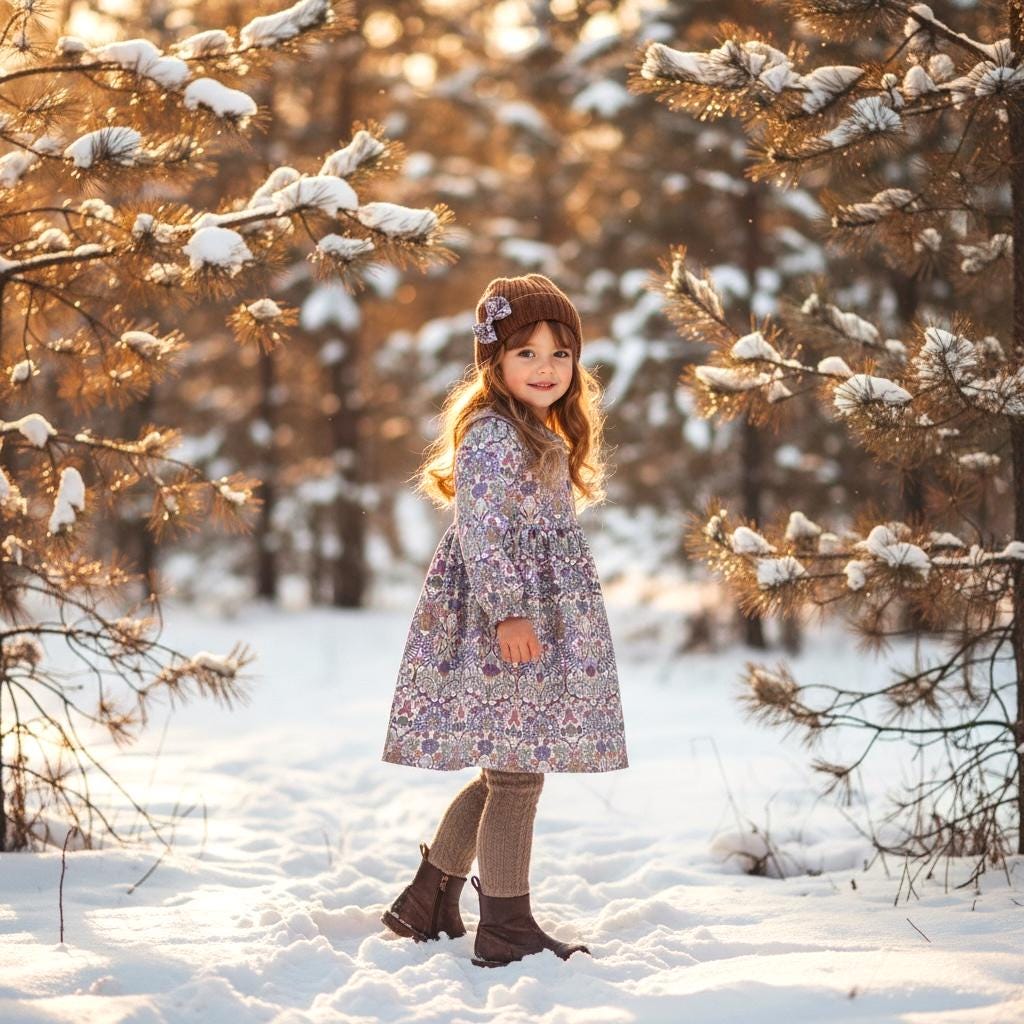 Liberty Floral Print Dress: Peter Pan Collar, Long Puffy Sleeve