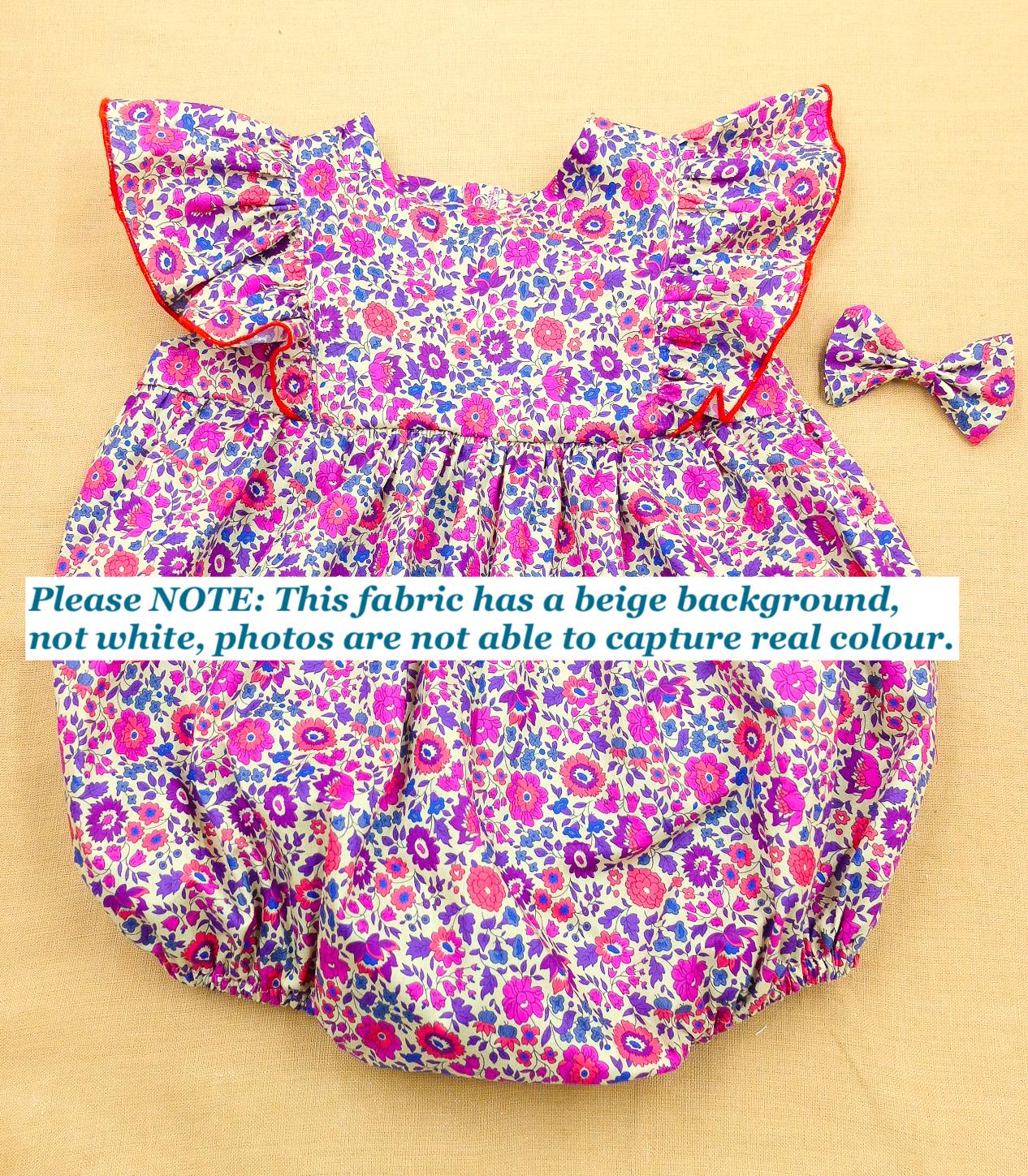 TWINS Baby Liberty Print Bubble Romper: Floral Summer Onesie