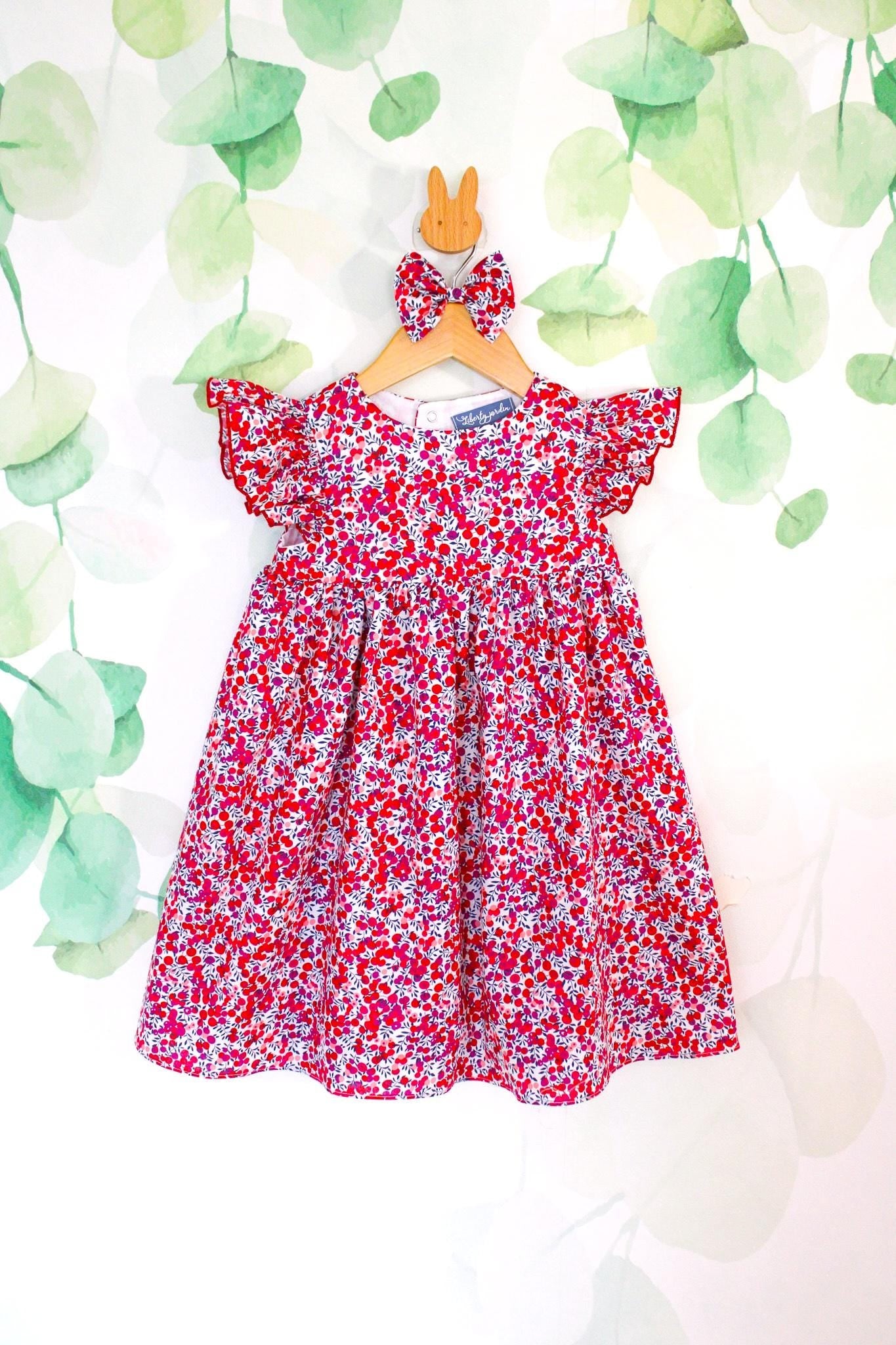 TWINS Sleeveless Liberty London Floral Print Girl Dress: English Cotton Tana Lawn, Flower Girl
