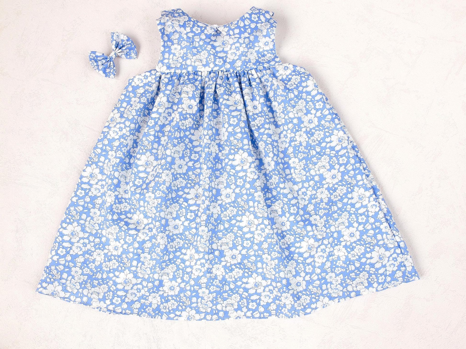 Liberty London Girl's Dress: Floral Print Cotton Sleeveless Dress