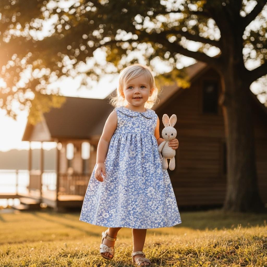 Liberty London Girl's Dress: Floral Print Cotton Sleeveless Dress