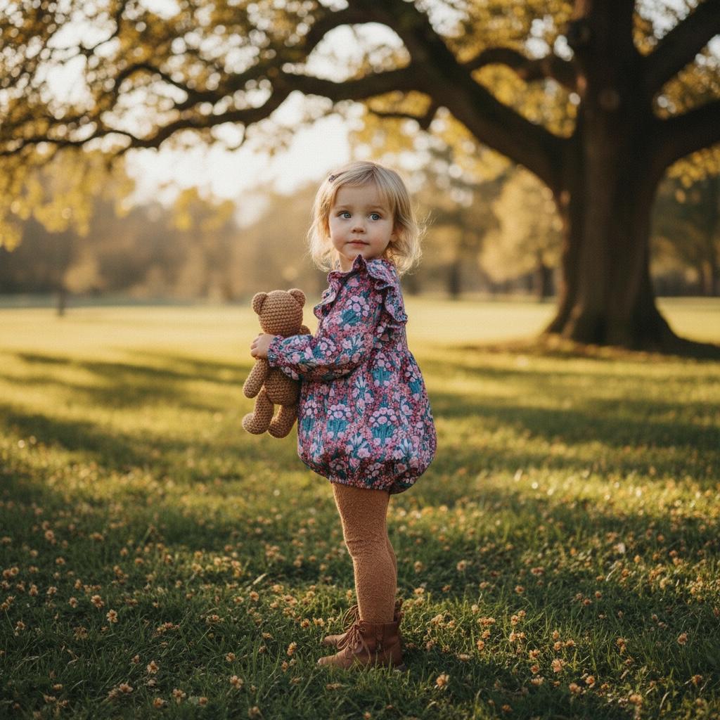 Long Sleeves Liberty Print Baby Bubble Romper: Ditsy Floral Cotton, Ruffle Playsuit Onesie