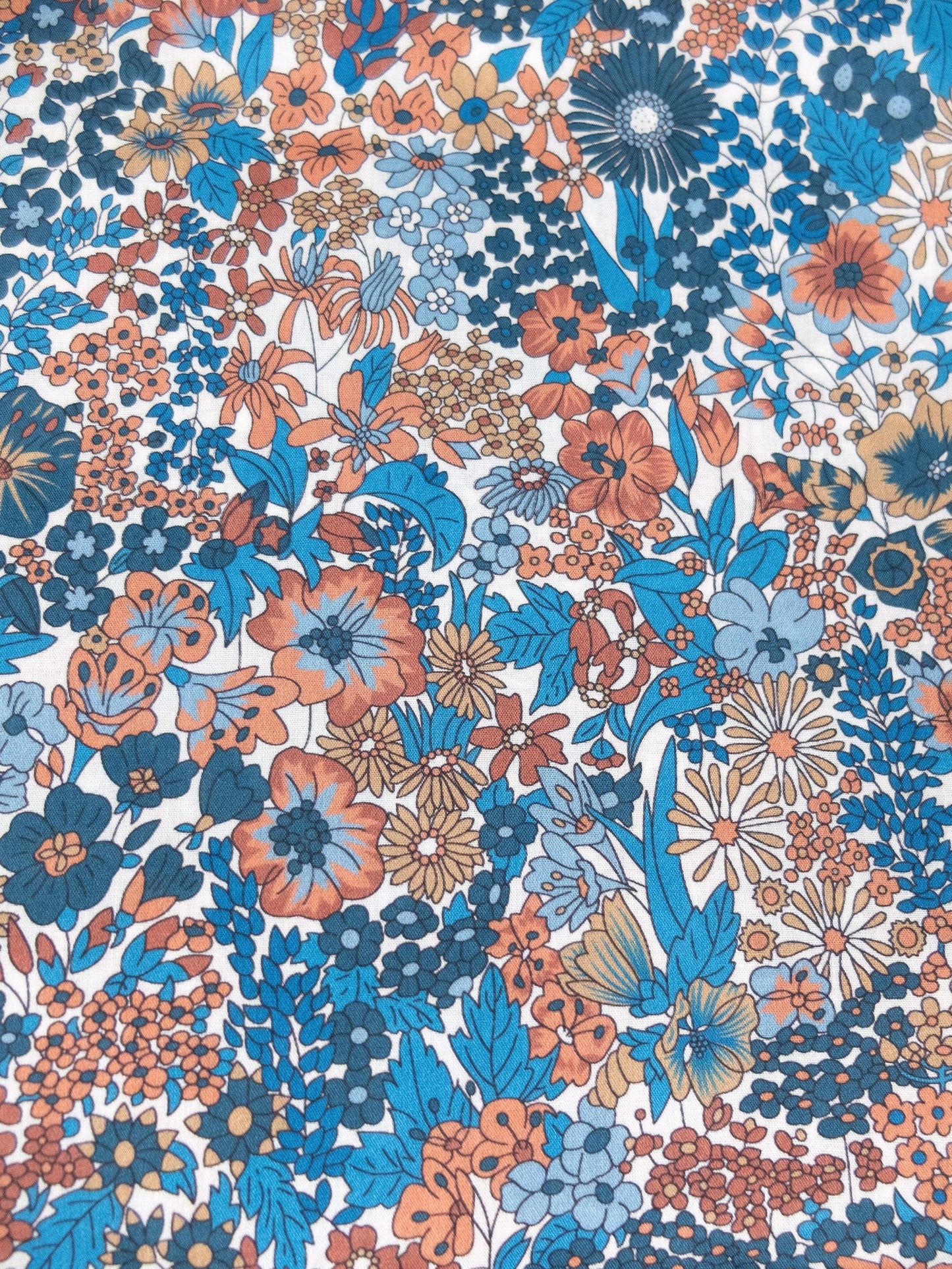 Liberty London Men Long Sleeve Button Up Shirt: Botanical Floral Print Cotton Fabric