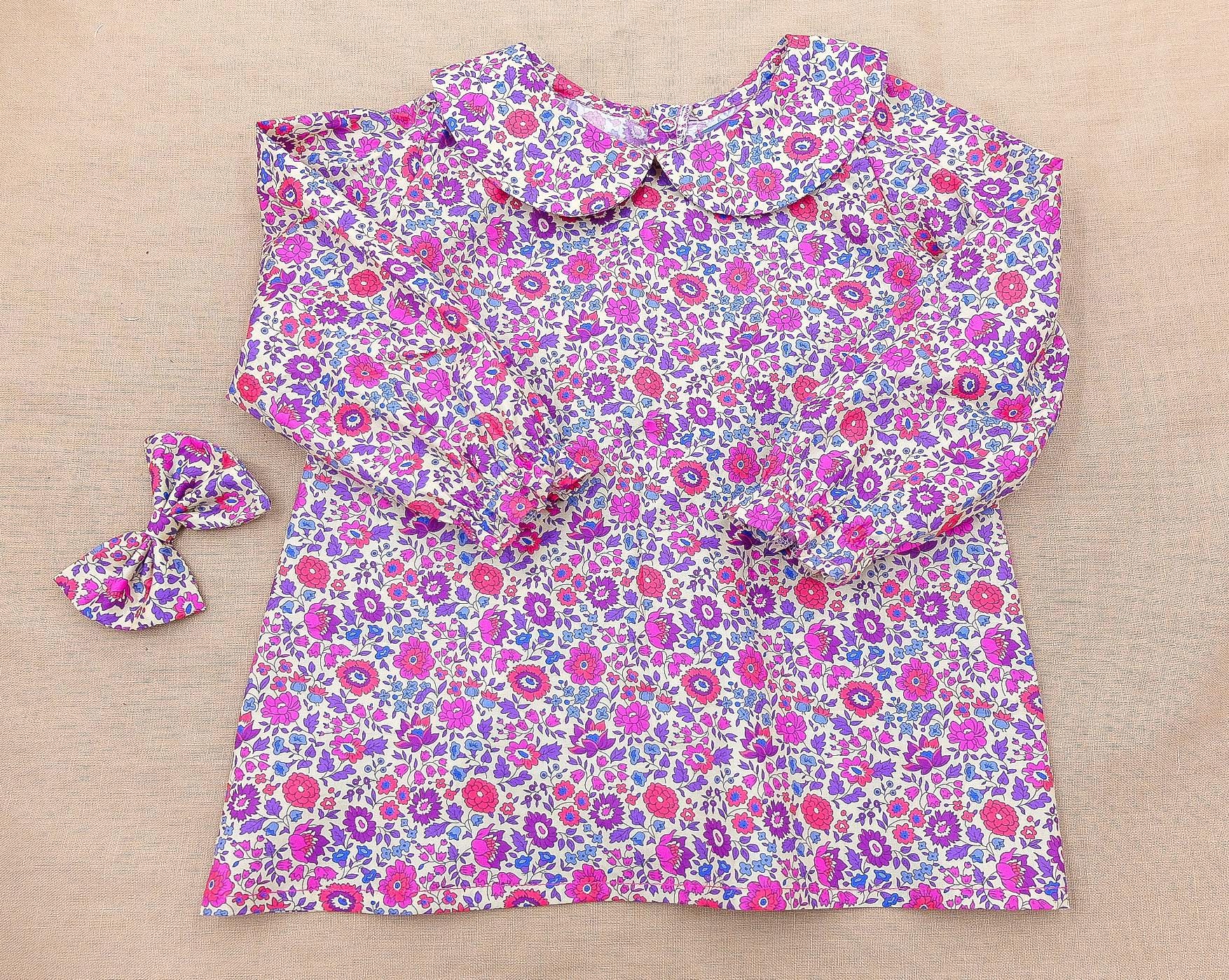 Liberty London Girl Blouse: Floral Print Long Sleeve Peter Pan Collar