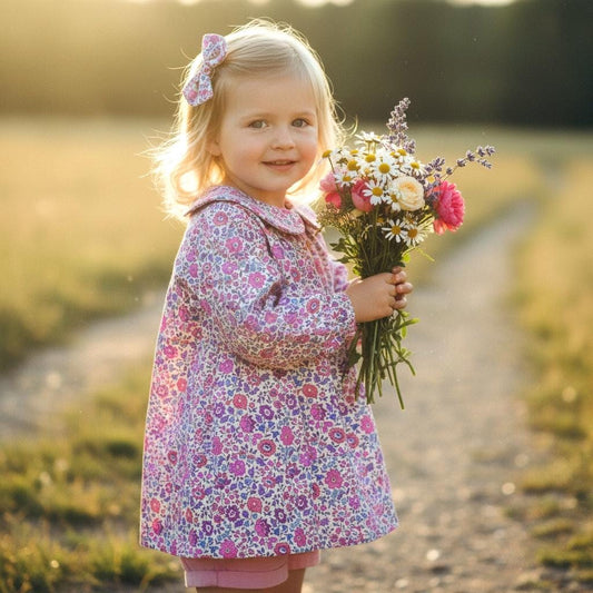 Liberty London Girl Blouse: Floral Print Long Sleeve Peter Pan Collar