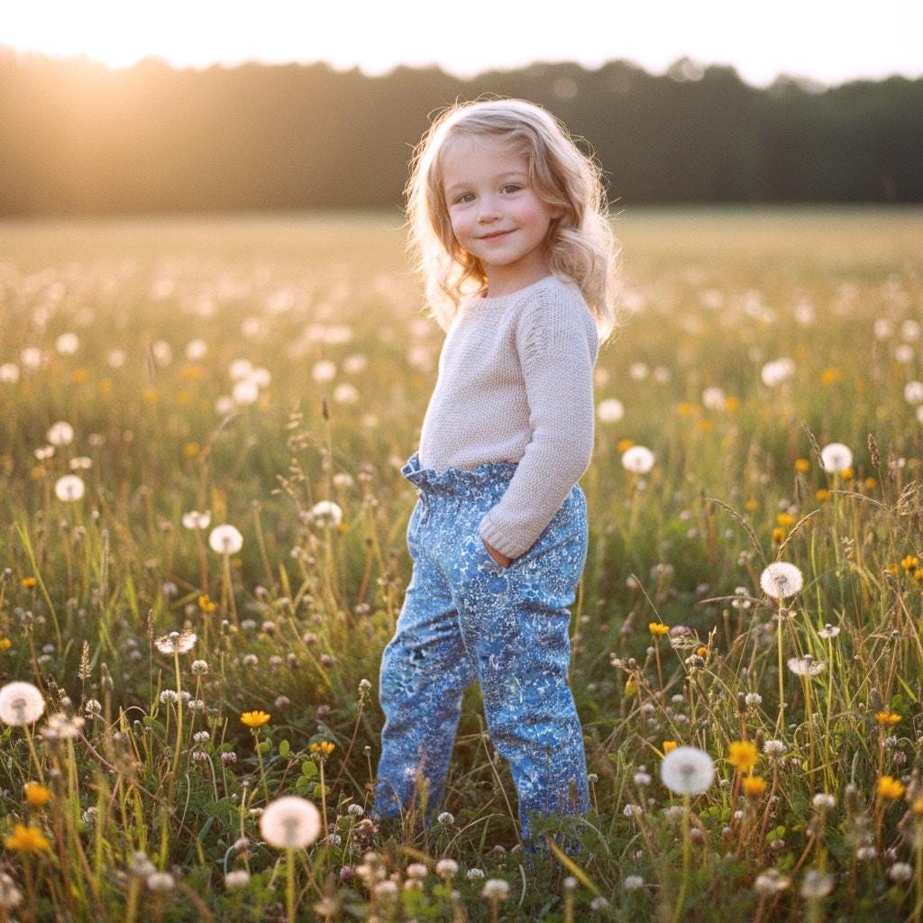 Liberty Print Fabric Girl Pants: Ditsy Floral Print, Cotton Tana Lawn Trousers