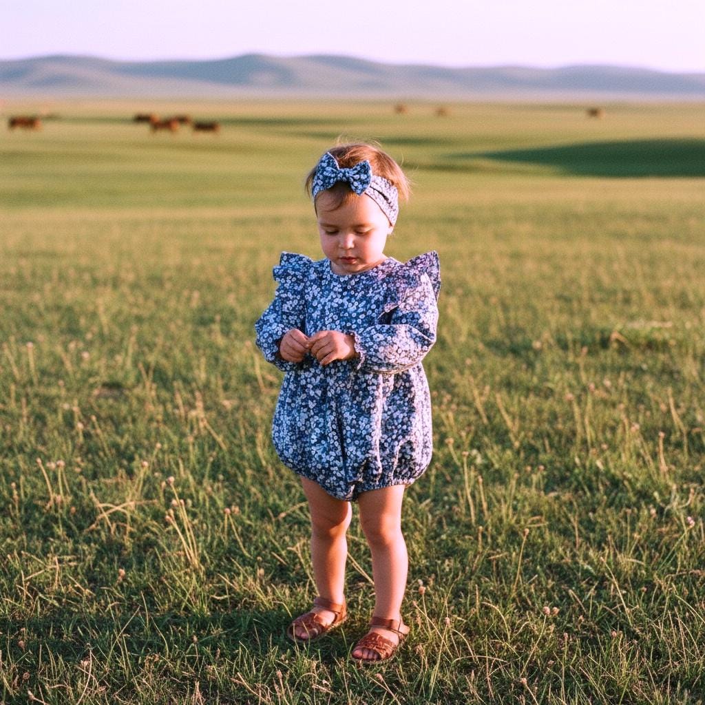 Long Sleeve Ruffle Liberty London Baby Bubble Playsuit Romper