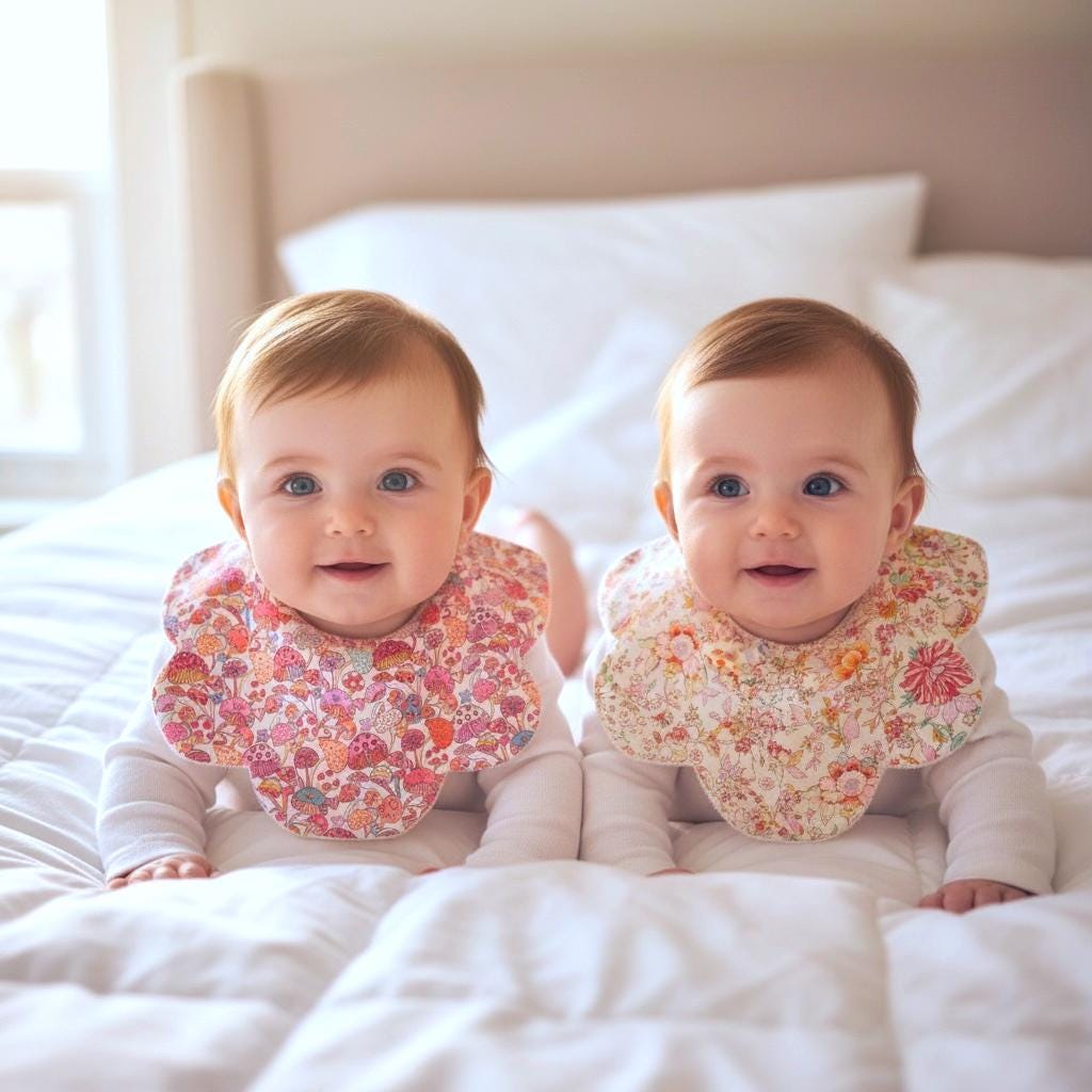 Liberty London Baby Bib Set: Floral Cotton, Organic Cotton