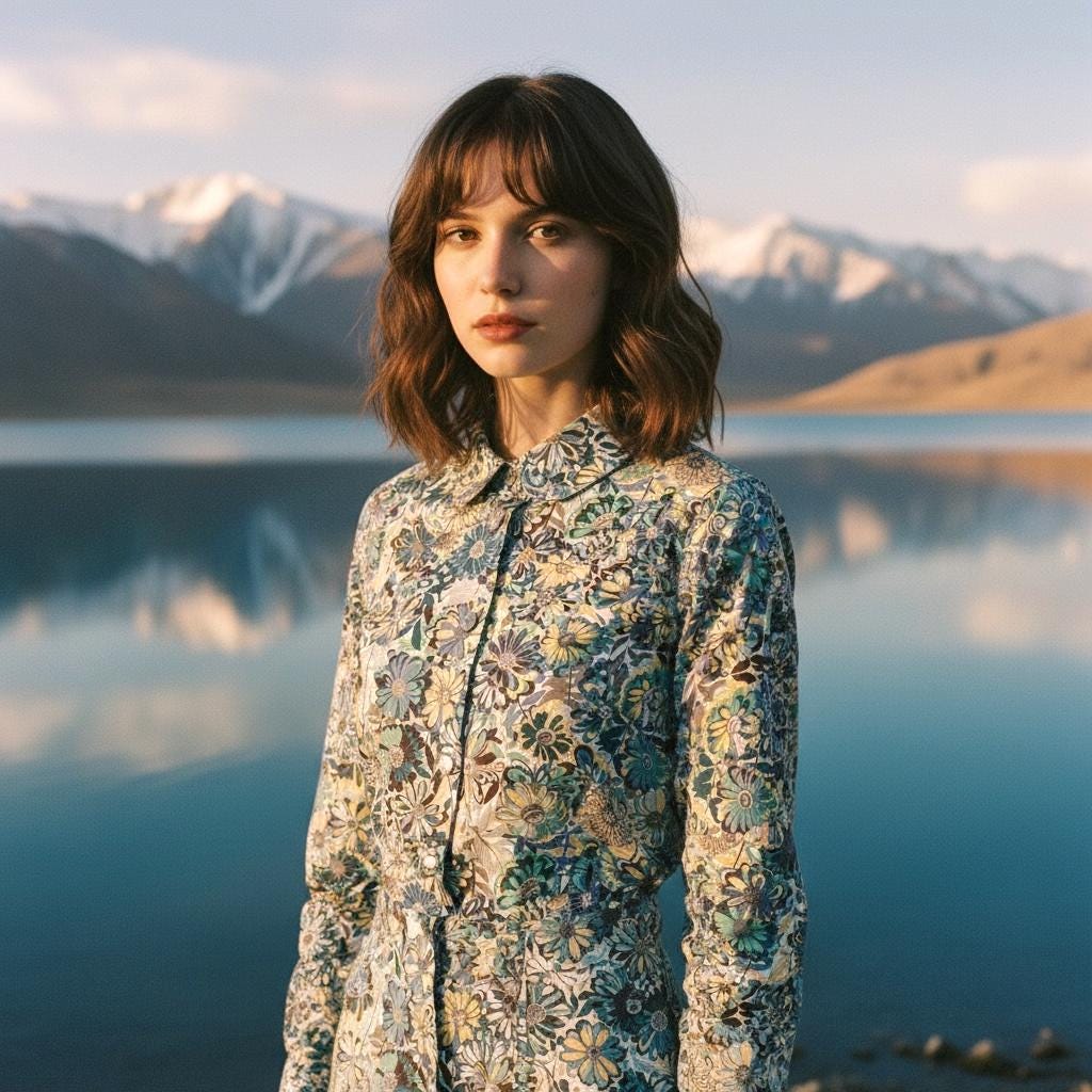 Liberty London Long Sleeve Shirt: Ditsy Botanical Dress Shirt, Button Through Top