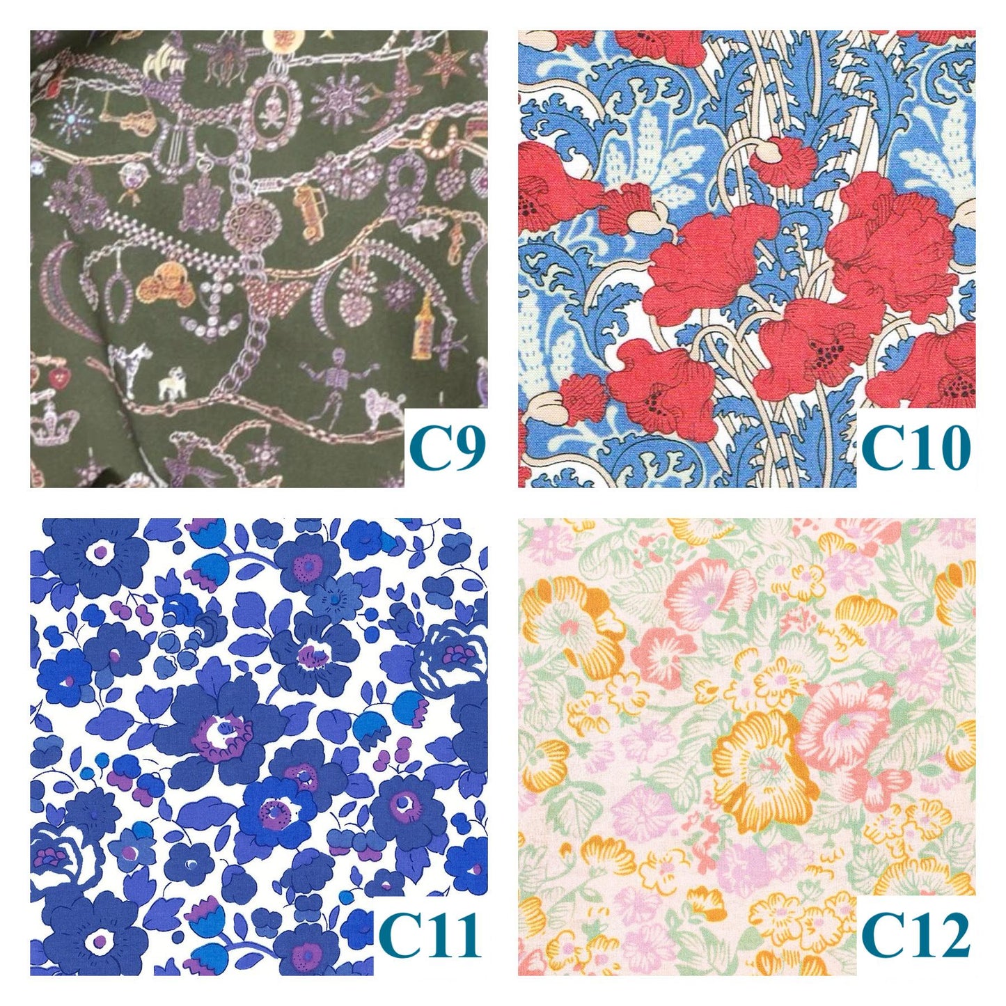 Liberty Print Fabric Long Sleeve Men Shirt: Mandarin Collar Button Up, Botanical Floral Cotton