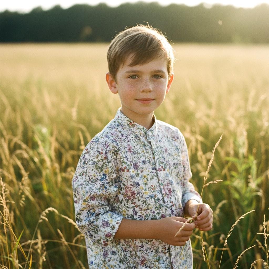 Liberty of London Cotton Print Boy Shirt: Long Sleeves, Button-Up