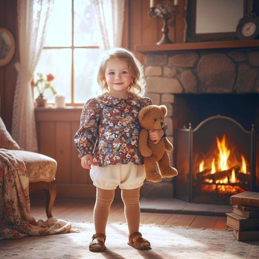 Liberty London Girl Top: Long Sleeve Blouse, Floral Print, Peter Pan Collar