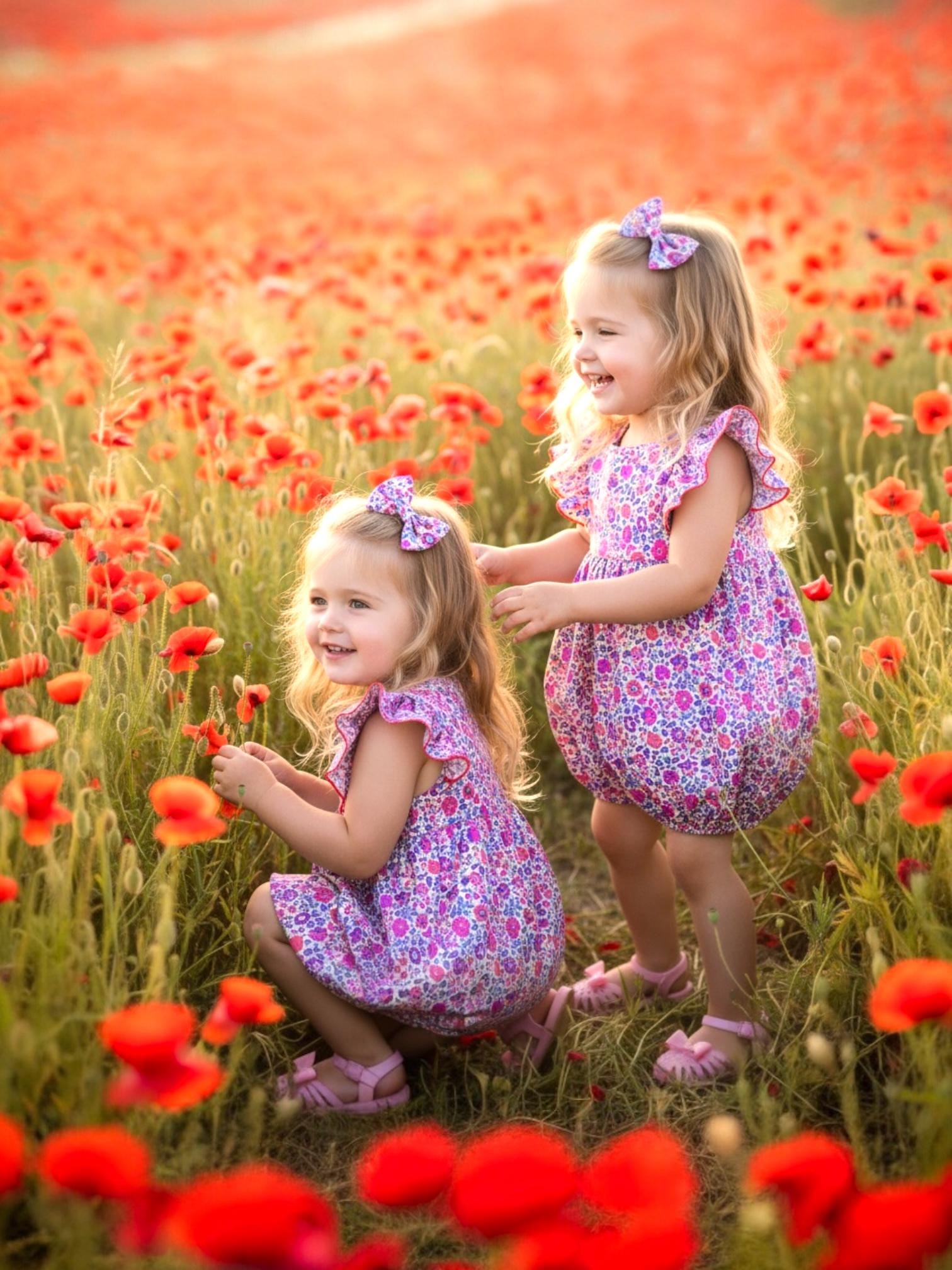 Liberty Print Baby Bubble Romper: Floral Cotton Playsuit