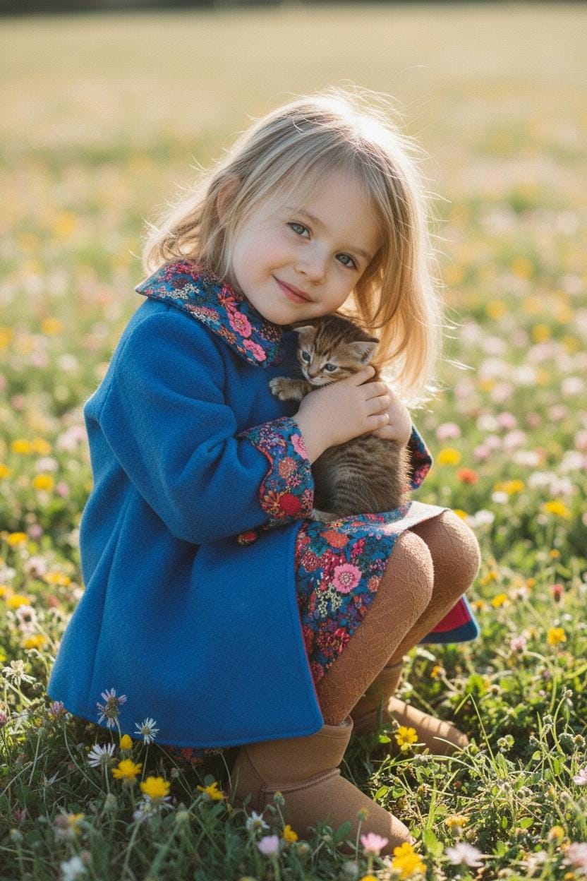 SET Liberty London Wool Coat Dress Set Peter Pan Collar Long Sleeves Floral Print