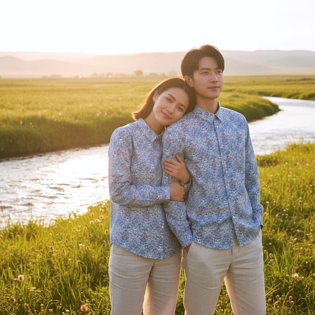 Liberty London Matching Shirts, Floral Print Cotton Tana Lawn, Long Sleeve Button-Up Chemise