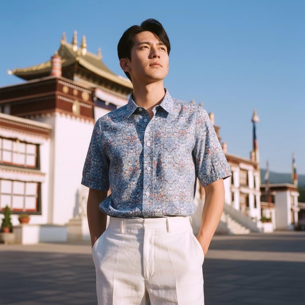 Liberty London Floral Shirt, Short Sleeve Cotton Button Up, Men's Chemise