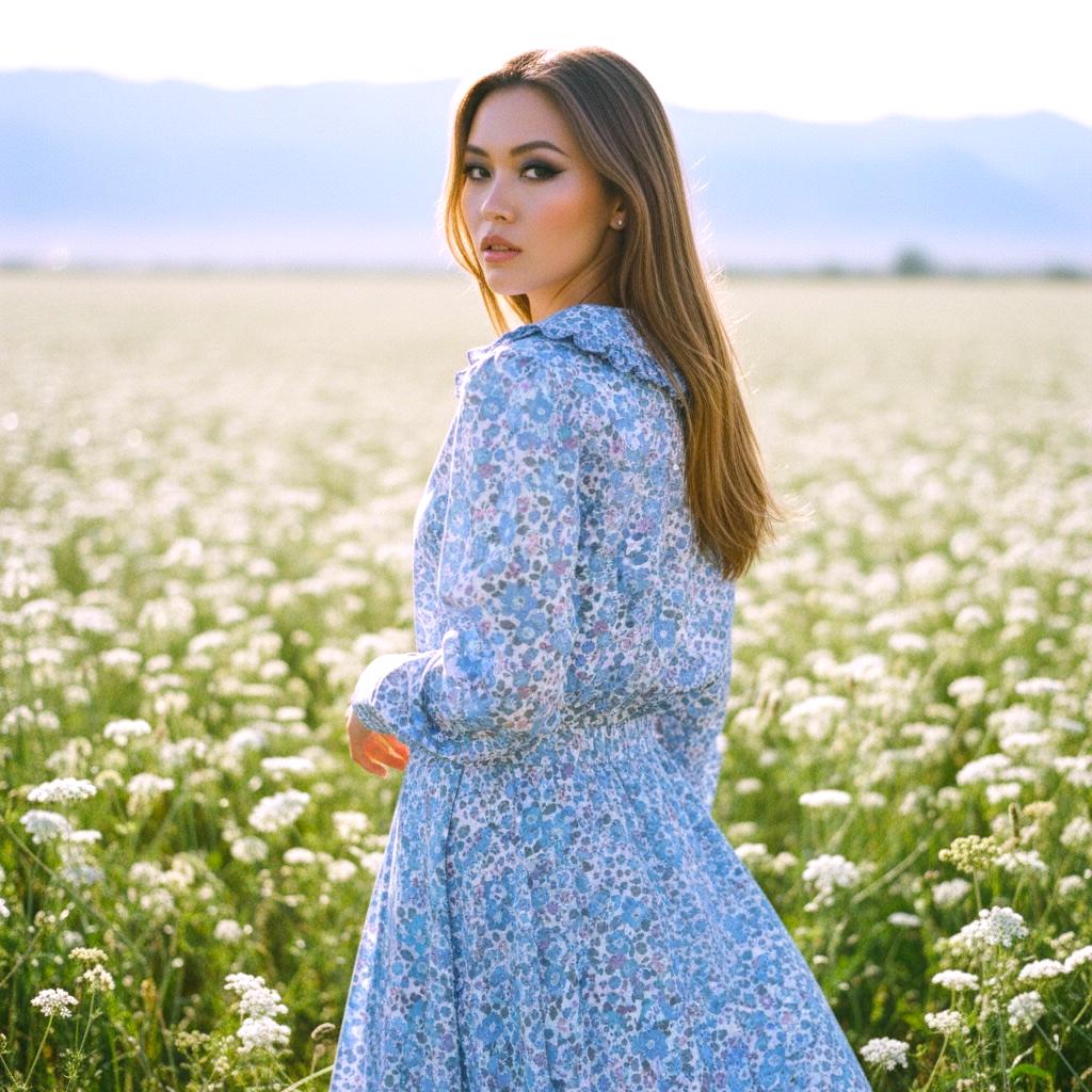 Liberty London Peter Pan Ruffle Collar Shirt: Long Sleeve Handmade Blouse, Ditsy Floral Top