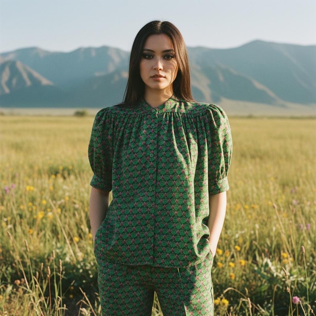 Liberty London Floral Blouse, Mandarin Collar Tana Lawn Cotton Top