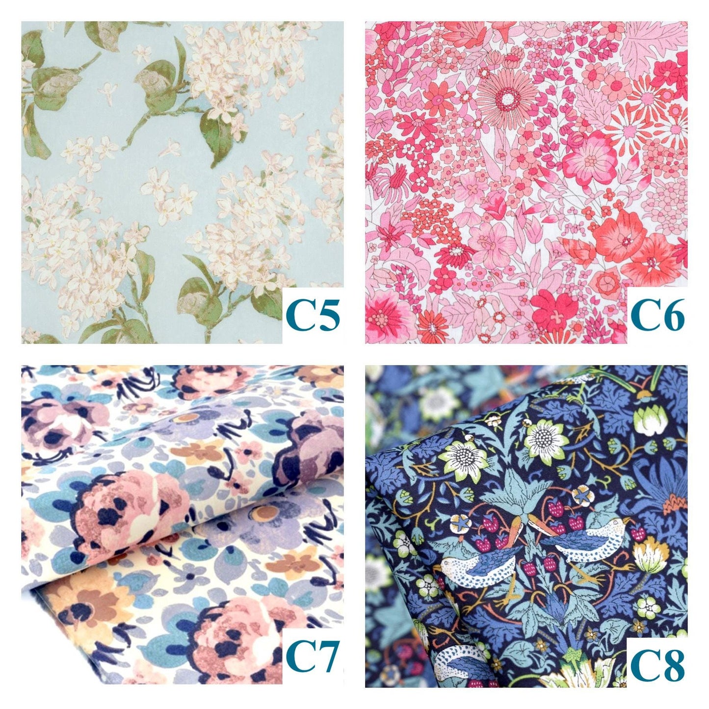 Liberty Mandarin Collar Gather Blouse: Ditsy Floral Print, Botanical Short Sleeve Shirt