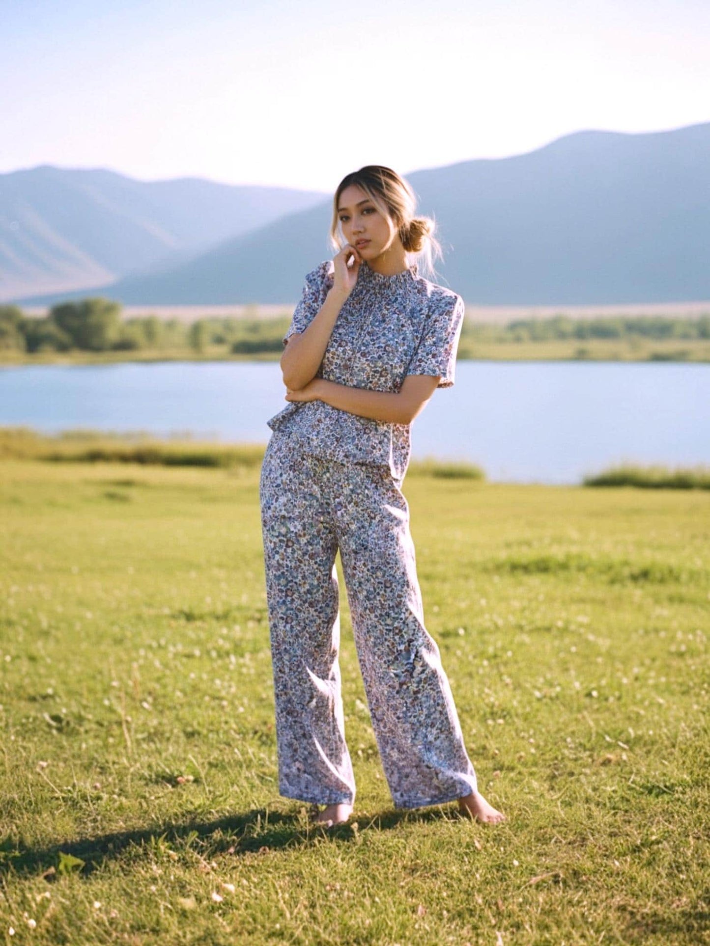 Liberty London Pajama Set, Floral Cotton Tana Lawn Loungewear