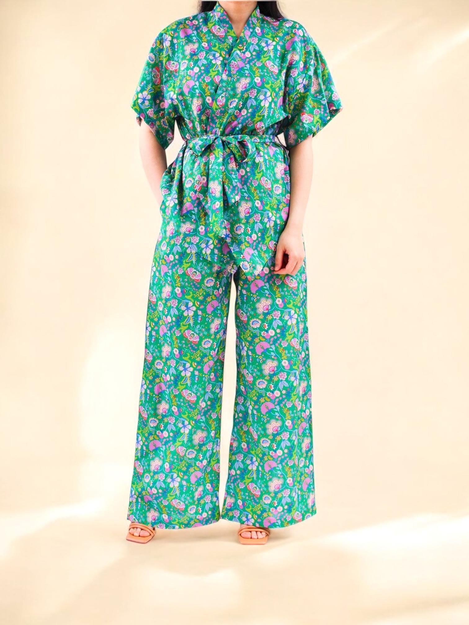 Liberty London Palazzo Pants: Floral Print Wide Leg Cotton Trousers, Ditsy Botanical Print