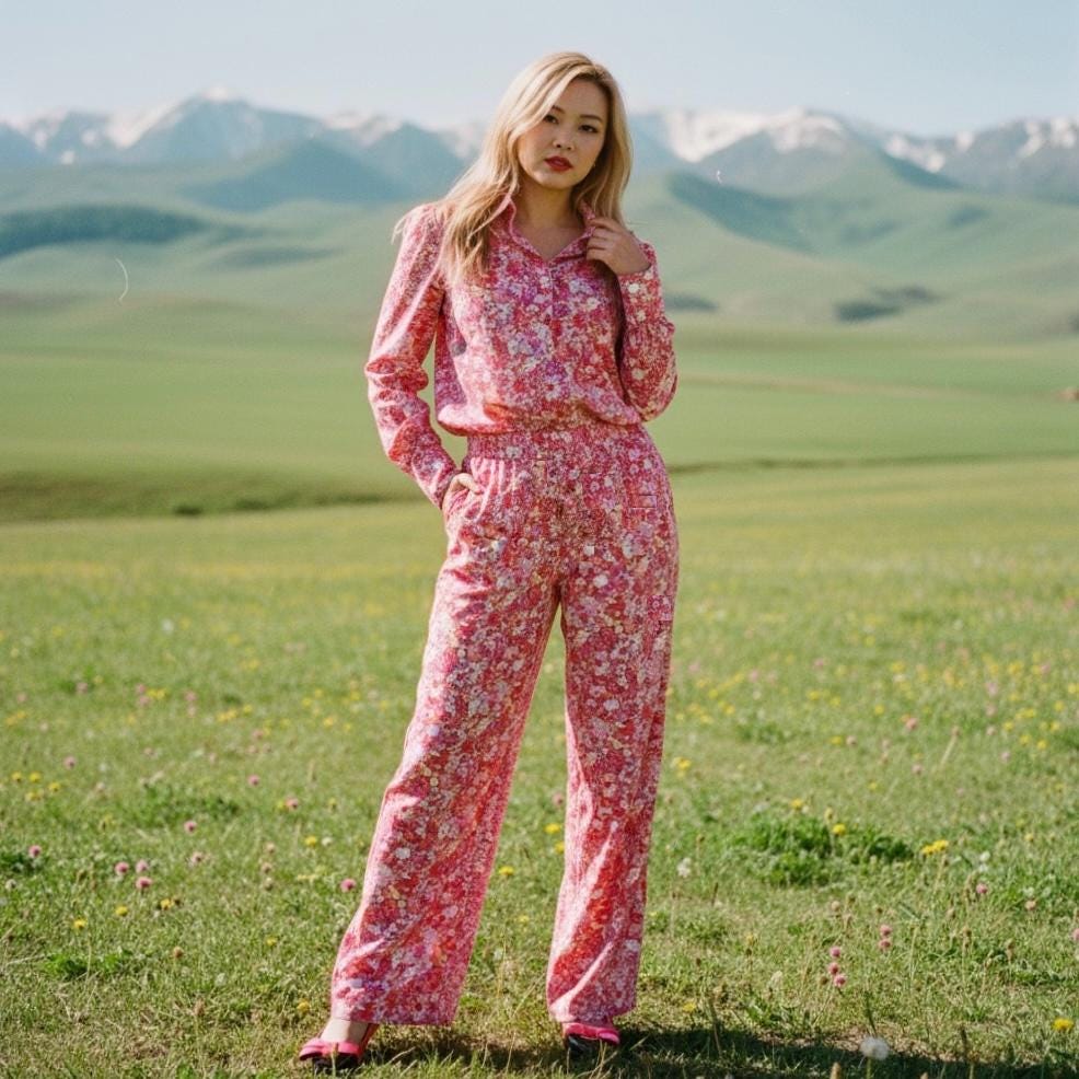 Liberty London Peter Pan Ruffle Collar Shirt: Long Sleeve Handmade Blouse, Ditsy Floral Top