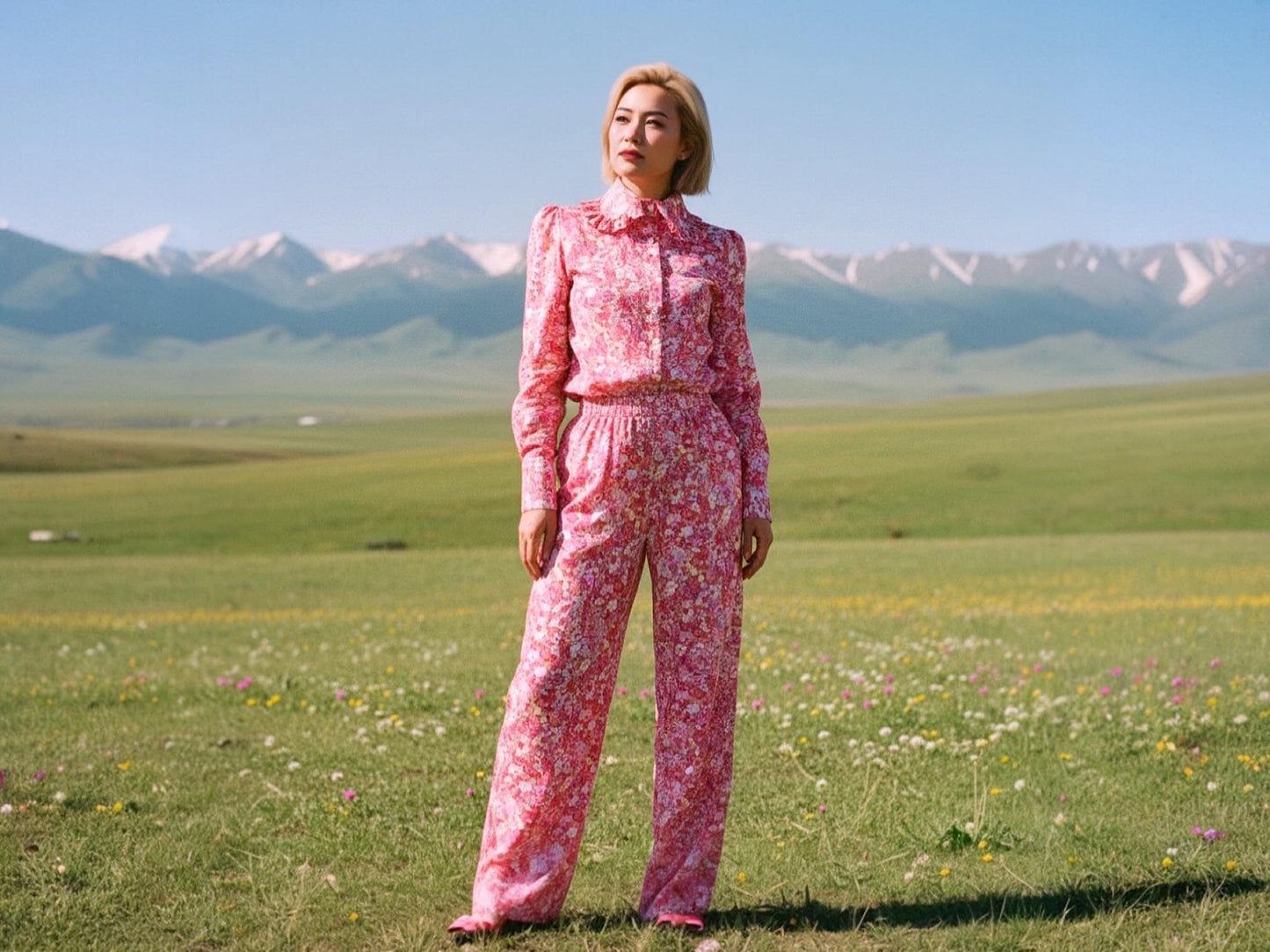 Liberty London Peter Pan Ruffle Collar Shirt: Long Sleeve Handmade Blouse, Ditsy Floral Top