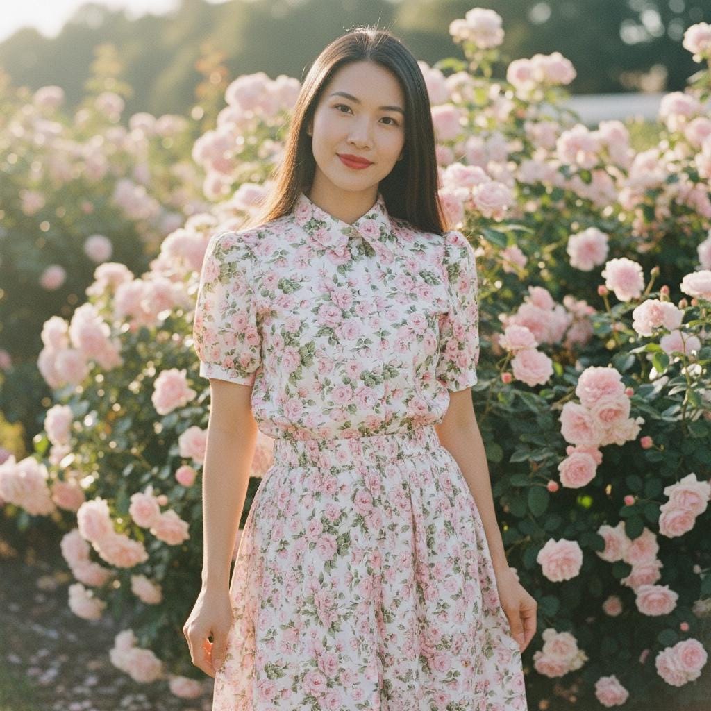 Liberty London Floral Midi Skirt, Pink Rose Print Cotton Lawn, Handmade