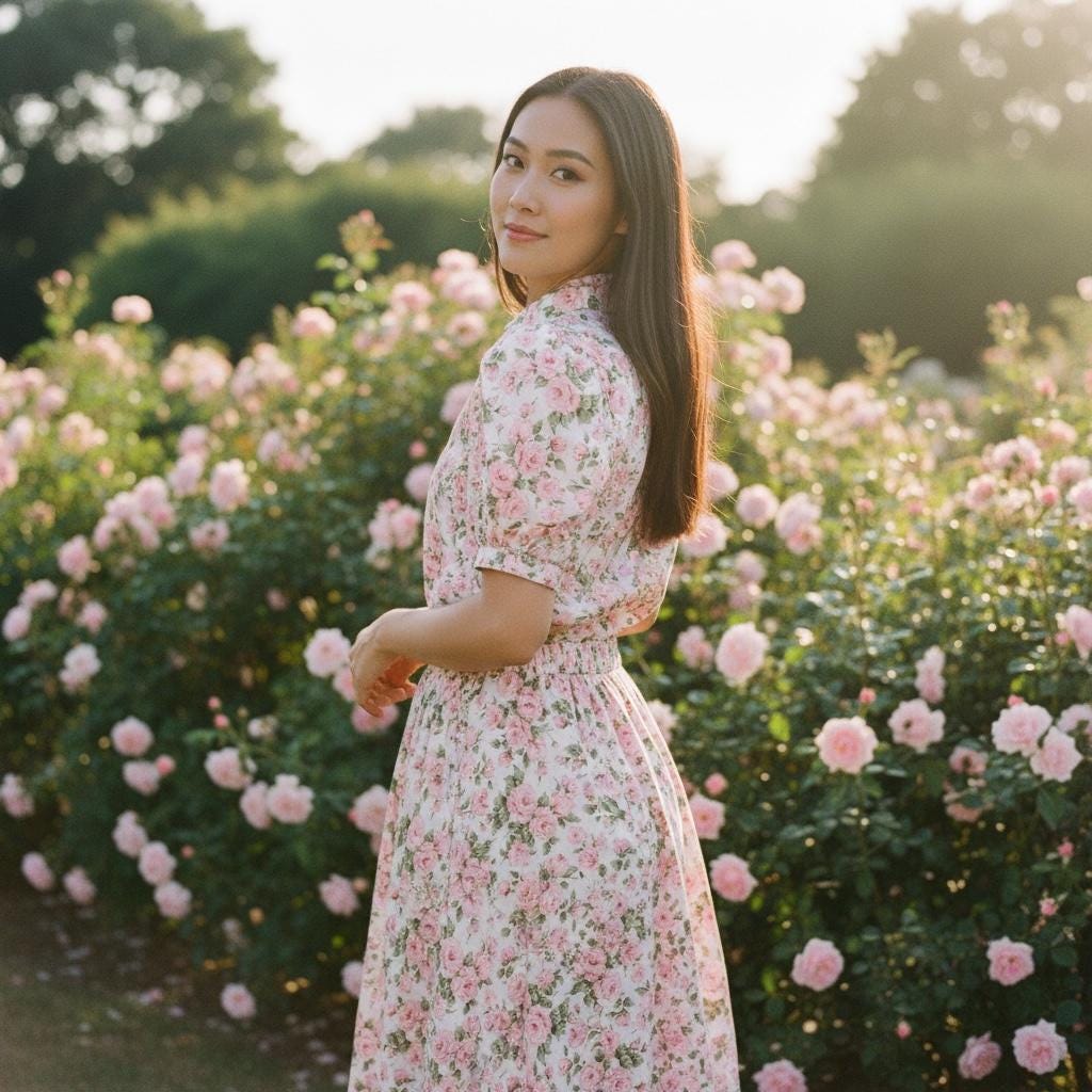 Liberty London Floral Midi Skirt, Pink Rose Print Cotton Lawn, Handmade