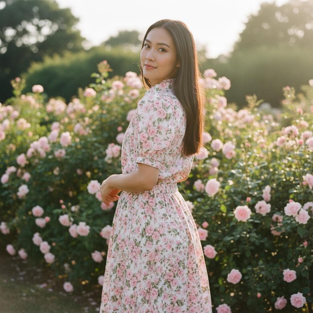 Liberty London Floral Print Woman Dress Shirt: Half Sleeve Blouse, Ditsy Botanical Flower Cotton