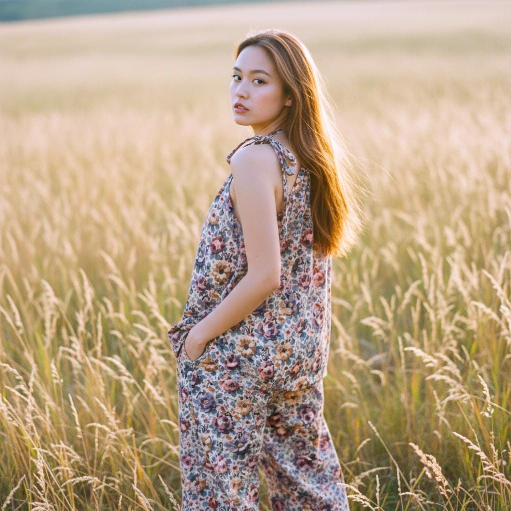 Liberty London Floral Loungewear Set, Cotton Tana Lawn Halter Top and Palazzo Pants