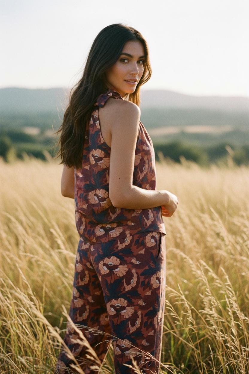 Summer Liberty London Halter Neck Blouse: Botanical Floral Print Top, Cotton Tana Lawn Fabric