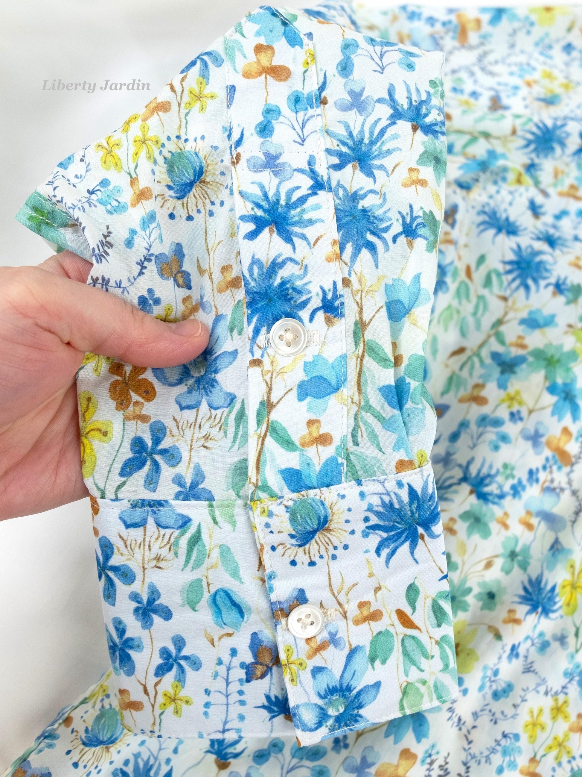 Liberty London Floral Shirt, Mandarin Collar, Slim Fit Tana Lawn Cotton