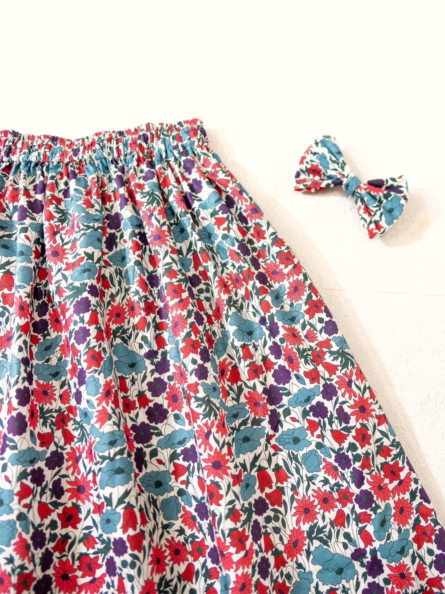 Liberty London Girls Skater Skirt, Floral Print Cotton Tana Lawn