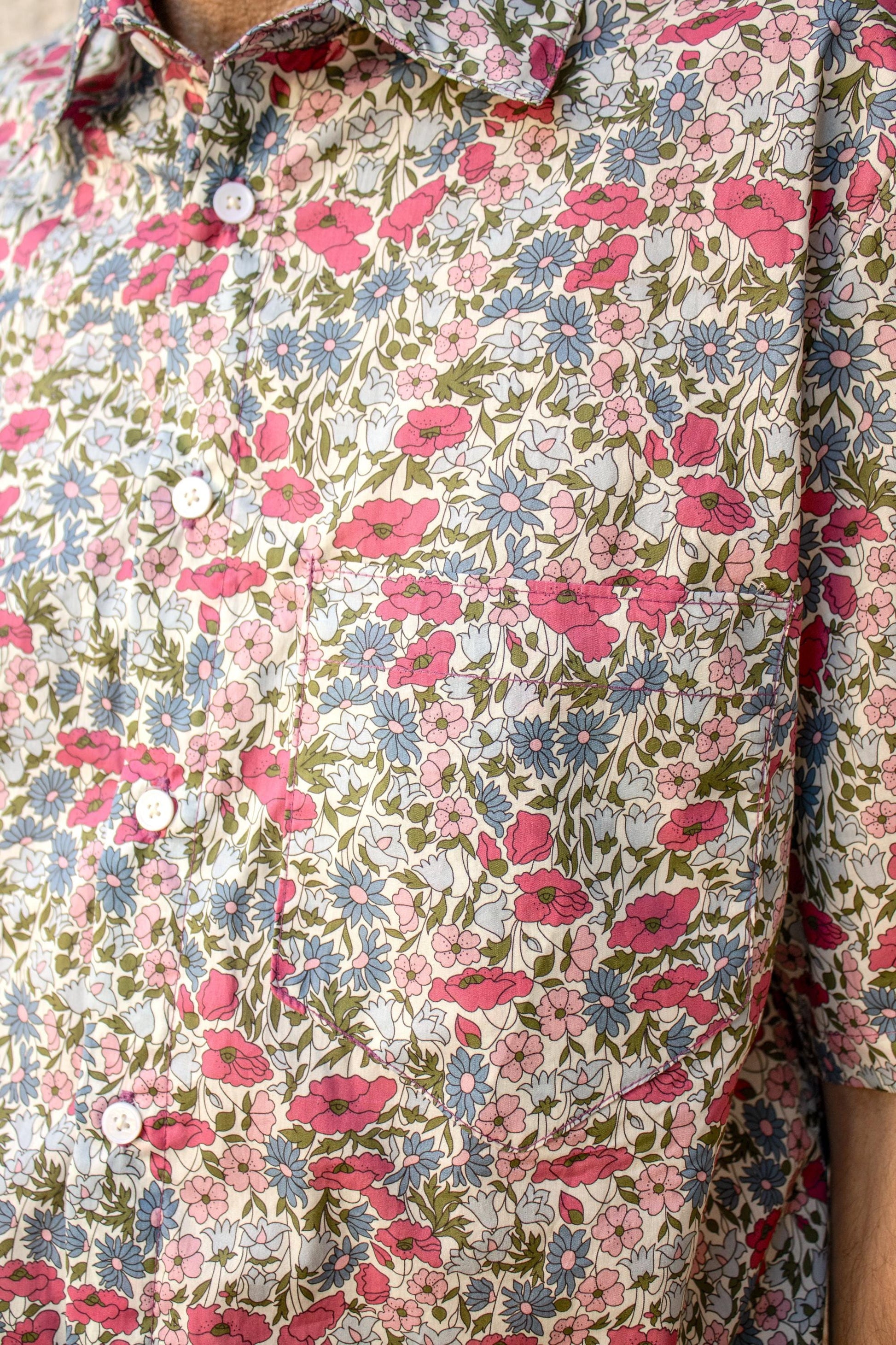 Liberty London Floral Shirt, Matching Couple Shirts, English Cotton Tana Lawn