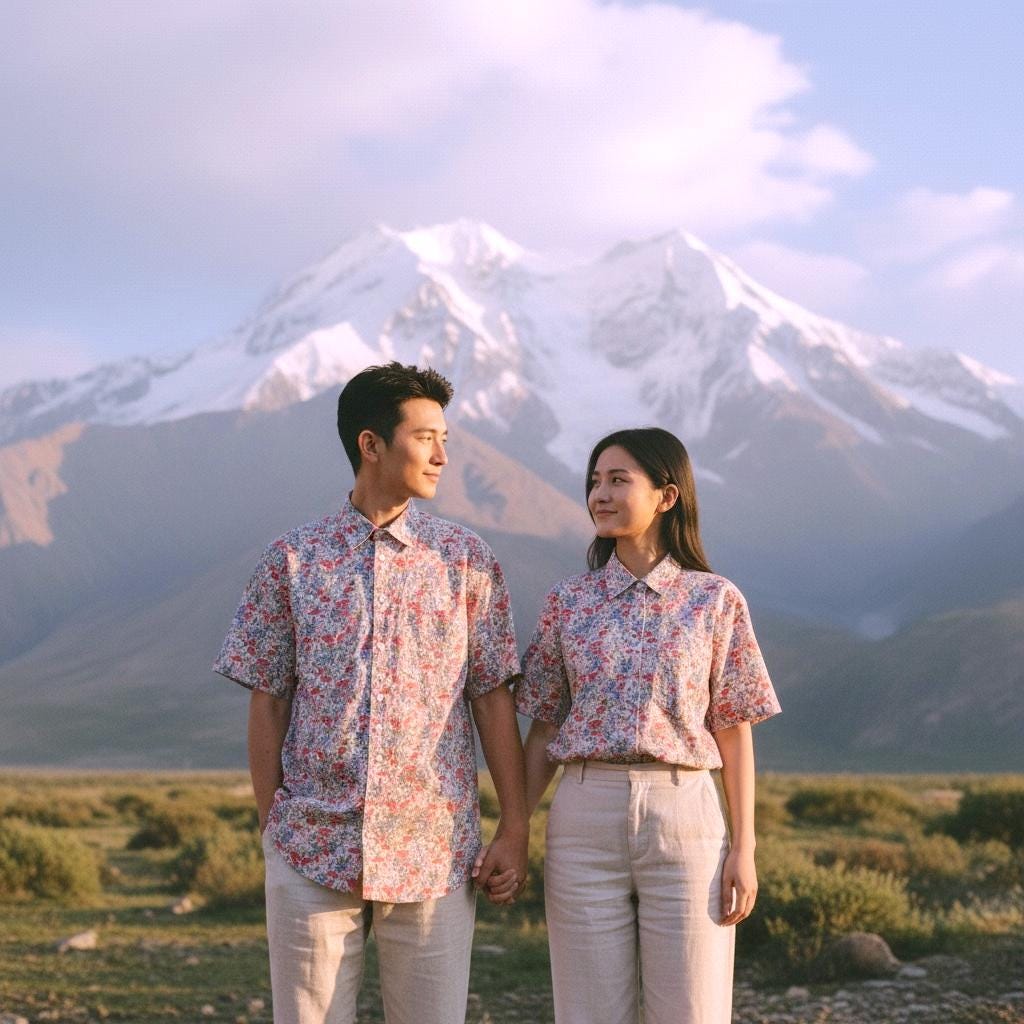 Liberty London Floral Shirt, Matching Couple Shirts, English Cotton Tana Lawn