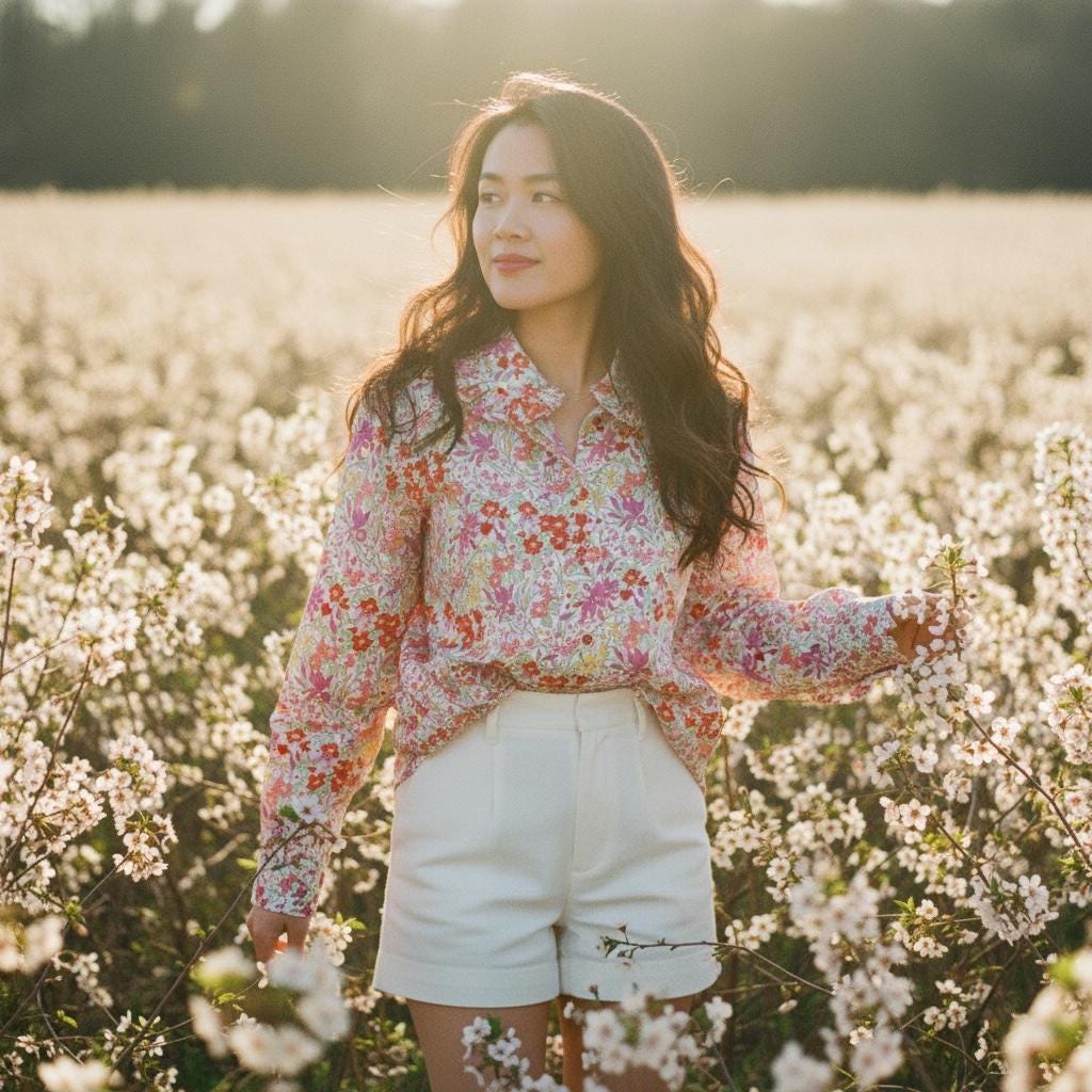 Long Sleeves Liberty London Shirt: Peter Pan Ruffle Collar, Ditsy Floral Woman Blouse