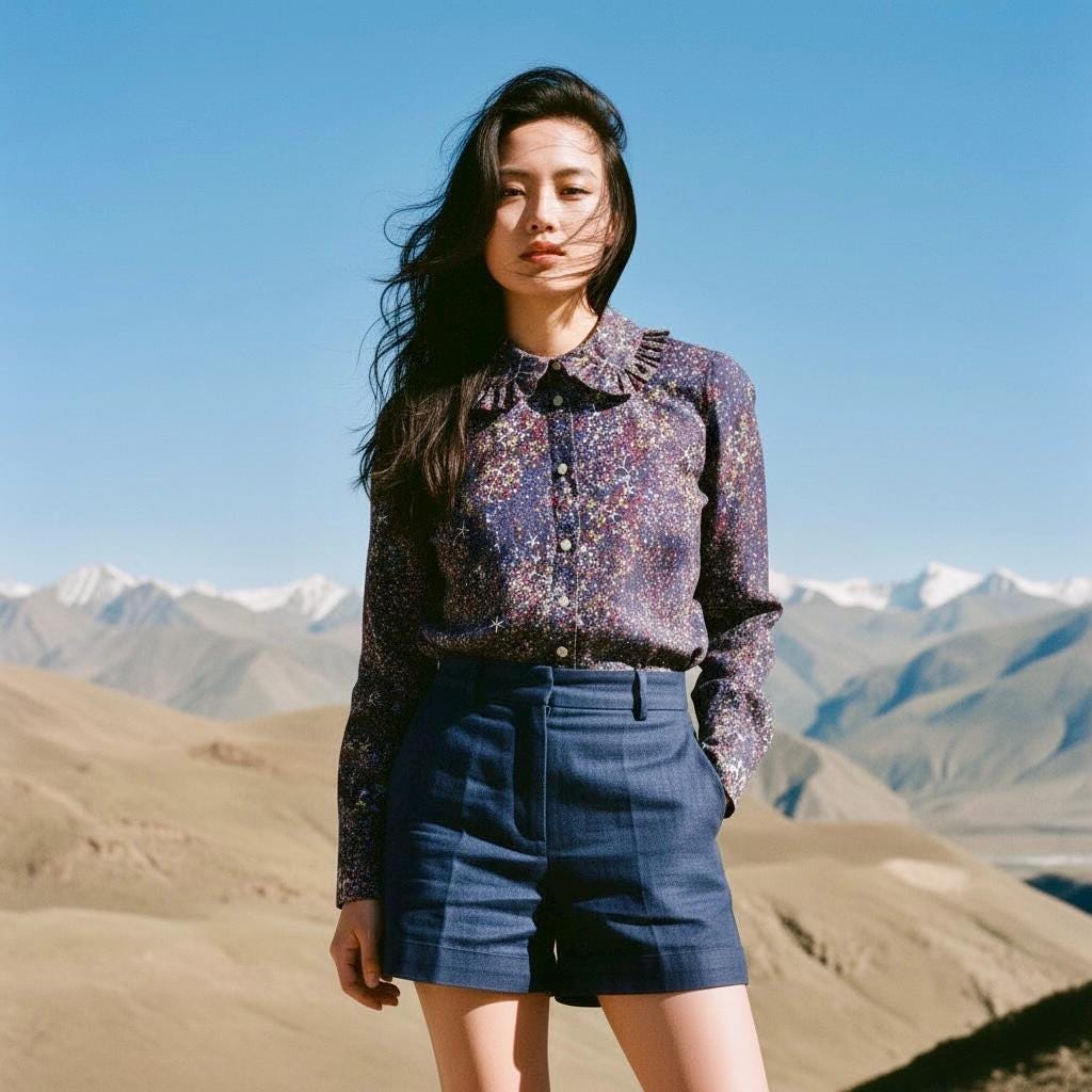 Liberty London Peter Pan Ruffle Collar Shirt: Long Sleeve Handmade Blouse, Ditsy Floral Top