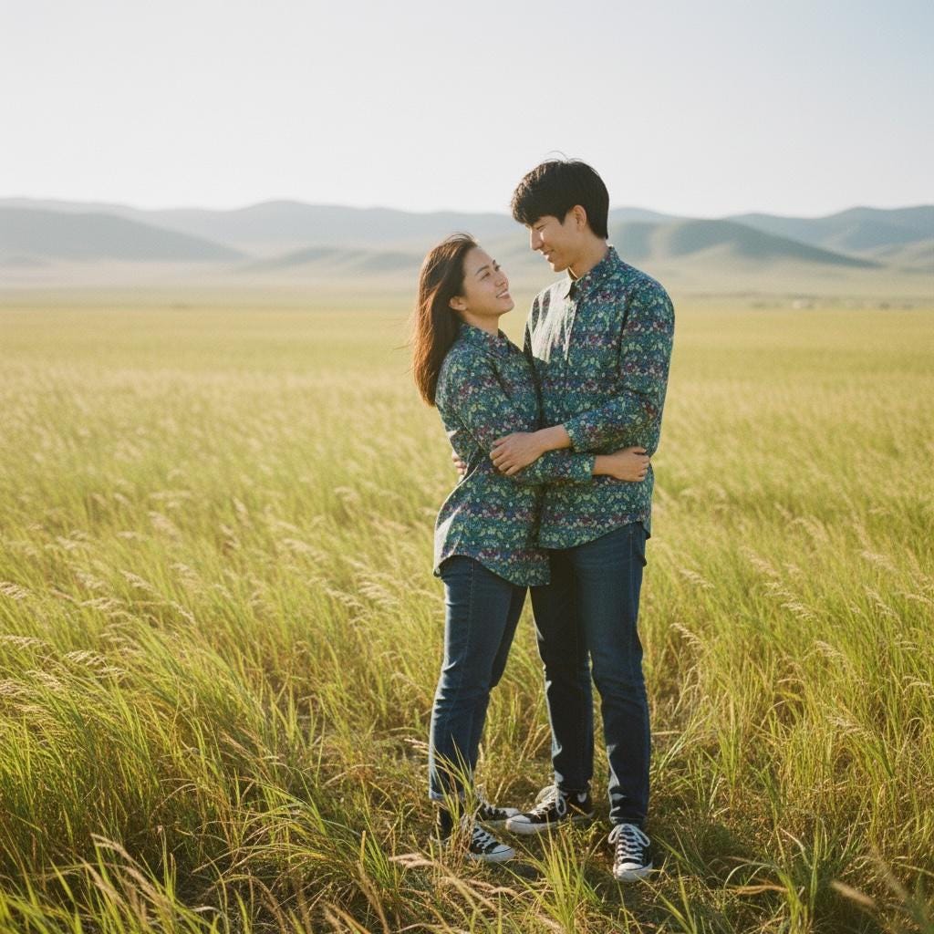 Liberty London Cotton Couple Shirts, Long Sleeve Matching Outfits