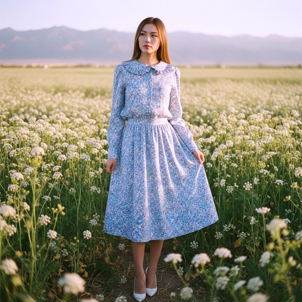 Liberty London Peter Pan Ruffle Collar Shirt: Long Sleeve Handmade Blouse, Ditsy Floral Top