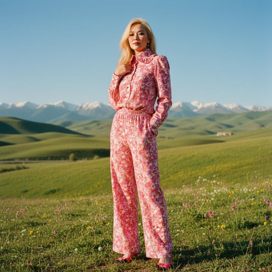 Liberty London Palazzo Pants: Floral Print Wide Leg Cotton Trousers, Ditsy Botanical Lounge Pants