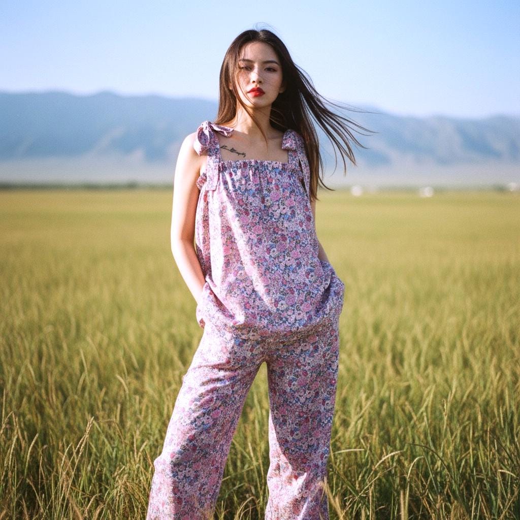 Liberty London Floral Lounge Set, Tana Lawn Cotton Tank Top & Palazzo Pants